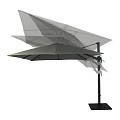 Duralarge zweefparasol dubbele knikfunctie. inclusief 150 kg voet. Swiss Fabrics Ultra doek Charcoal (400x400 cm) ~