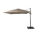 Banús zweefparasol exclusief (kruis)voet.  dubbele knikfunctie Taupe (300x300 cm) ~