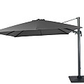 Duraflex zweefparasol dubbele knikfunctie. exclusief (kruis)voet. Swiss Fabrics doek Charcoal (300x400 cm) ~