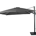Duraflex zweefparasol dubbele knikfunctie. exclusief (kruis)voet. Swiss Fabrics doek Charcoal (300x300 cm) ~