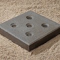 Boomtegel 30x30x6 met facet met gaten (stoeptegel) ~