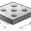 Boomtegel 30x30x6 met facet met gaten (stoeptegel) ~