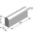 Biggenrug 100X40X20 Grijs Met 2 Vlakke Koppen ~