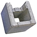 Holblok beton Eindsteen (hoek klein) LxBxH 25x30x20 cm. ~