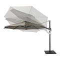 Duraflex zweefparasol dubbele knikfunctie. exclusief (kruis)voet. Swiss Fabrics doek Charcoal (350 cmØ) ~