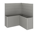 Schutting voor Kweekbed Belvedere voor L-vorm (2Stk) zonder Acrylglas Gr. L200 kwartsgrijs-metallic ~