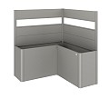 Schutting voor Kweekbed Belvedere voor L-vorm (2Stk) met Acrylglas Gr. L200 kwartsgrijs-metallic ~
