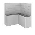 Schutting voor Kweekbed Belvedere voor L-vorm (2Stk) zonder Acrylglas Gr. L100 zilver-metallic ~