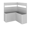 Schutting voor Kweekbed Belvedere voor L-vorm (2Stk) met Acrylglas Gr. L150 zilver-metallic ~