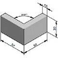 Opsluitband hoek grijs 50/50x30x10 cm. vlak type Id1 ~