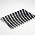 ACO schoonloper alu met zwarte rubber stroken 60x60x2 cm. ~