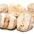 Half-Edelsteen Angel getrommeld ca. 1,5 kg (geel-creme geband) ~