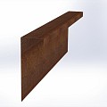 CorTen overzetstuk muurelement recht 150x45x15,8 cm. ~