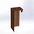 CorTen overzetstuk muurelement hoek 20x45x15,8 cm. ~