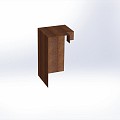 CorTen overzetstuk muurelement hoek 17x30x12,8 cm. ~