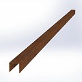 CorTen overzetprofiel gelijkzijdig 220x5,1/5,1x5,4 cm. ~