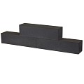 Strakke stapelblok kleurvast 1-zijdig black 60x12x10 cm. ~
