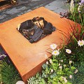 Quad vuurtafel 120x120x28 cm. CorTen ~