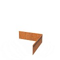 CorTen kantopsluiting met geplette rand 30/30x10 cm. (2 mm.) binnenhoek ~