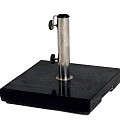 Parasolvoet 40 kg zwart gepolijste graniet parasolvoet, stokdiameter tot 48 mm. wieltjes / handgreep Zwart gepolijst (50x50 cm) ~