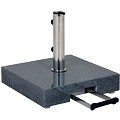Parasolvoet 40 kg zwart gepolijste graniet parasolvoet, stokdiameter tot 48 mm. wieltjes / telescoop handgreep Zwart gepolijst (50x50 cm) ~