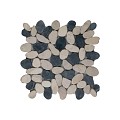 Pebble sliced mix black & white 30x30 cm. ~