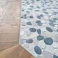 Pebble sliced mix black, white & brown 30x30 cm. ~