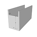 Keerwand U-element UXX (HxBxV) 150x400x130 cm. (prijs af fabriek) ~