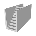Keerwand U-element UX (HxBxV) 100x200x130 cm. (prijs af fabriek) ~