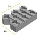 Grasbetontegel 60x40x12cm Type B Grijs Afw 3Stx8L ~