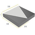 VERKEERSTEGEL 50X50X8 ZWART/WIT (stoeptegel/betontegel) ~