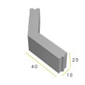 Opsluitband hoek 135° grijs 40x20x10 cm. hd ~
