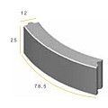 Bochtband grijs 78,5x25x12 cm. R=4 hd ~