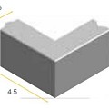Opsluitband hoek grijs 25x15 cm. vb ~