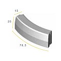 Trottoirband Bochtstuk 13/15x25x78,5cm R=1,5 uitwendig grijs vis~