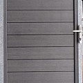 Maatwerk poort HxB 175x100 cm. incl. slotset, klink en vulling (modulair dual straight graphite black)