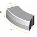 TROTTOIRBAND 28/30x25x78,5 1,5u grijs vis~
