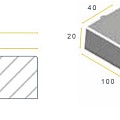 TRO 38/40x20x100 grijs vis K ~