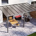 Verasol Smartline veranda Polycarbonaat Helder, 5540Bx2500D mm, 3 staanders, Antraciet struct ~