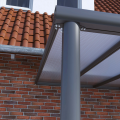 Verasol Smartline veranda Polycarbonaat Helder, 5540Bx2500D mm, 3 staanders, Antraciet struct ~