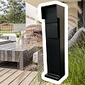 Tuinpaal - pro+ Vlondermontage met kabeldoos, afdekkap en installatiedraad zwart