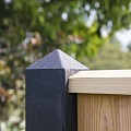 Betonpaal glad diamantkop 10x10x280 cm. antraciet ongecoat hoekpaal ~