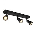PURI 3 zwart mat 3xGU10, incl. deco ring ~