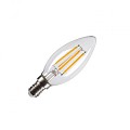 C35 E14 led transparant 4,2W 2700K CRI90 320° ~