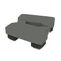 Dual Straight afdekkap kunststof tbv aluminium scharnierpaal BL grijs 8,2x9x2,8 cm 1 set ~