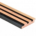 Douglas geschaafd triple profiel 2.5x14x300 cm zwart/onbehandeld ~