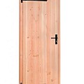 Douglas enkele deur met zwart beslag inclusief kozijn. linksdraaiend. 90x201 cm kleurloos geïmpregneerd ~