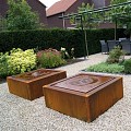 CorTen watertafel (LxBxH) 80x80x40 cm. (3 mm.) ~