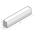 Opsluitband grijs 100x20x13/15 cm. ~