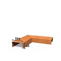Corten overzetprofiel gelijkzijdig 230x5x10,4 cm. (2 mm.) ~